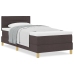 Cama con somier  con colchón marrón oscuro 100x200 cm Tela