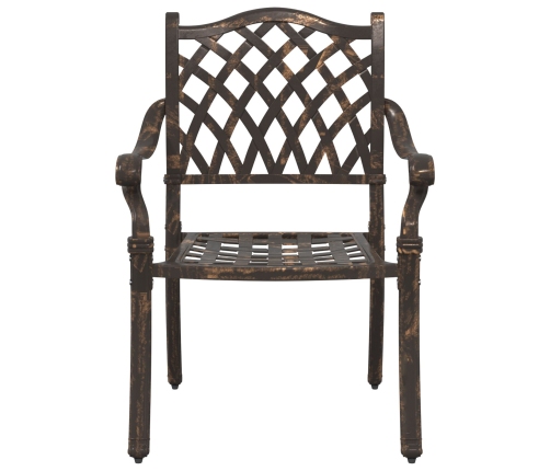 Conjunto de Comedor de Jardín de 5 Piezas de Bronce de Aluminio Fundido