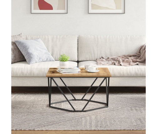 Mesa de Café  Roble Artesanal 80x80x45 cm Madera Ingenierizada