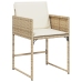 Conjunto de Comedor de Jardín de 5 Piezas con Cojines Beige Ratan PE