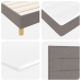 Cama Box Spring  con Colchón y LED Taupe 140x190 cm Tela