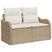 Conjunto de Comedor de Jardín de 9 Piezas con Cojines Beige Ratán Poliéster Acacia