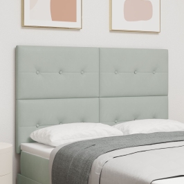 Cabecero  Botonera Terciopelo Gris Claro 140 cm