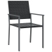 Conjunto de Comedor de Jardín  3 Piezas Negras de Poliratán