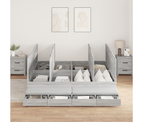 Estructura de Cama  Gris Sonoma 200x200 cm