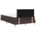 Cama con base de muelles  con colchón marrón oscuro 120x200 cm de tela