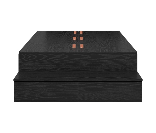 Cama con Almacenamiento  Roble Negro Madera Resistente