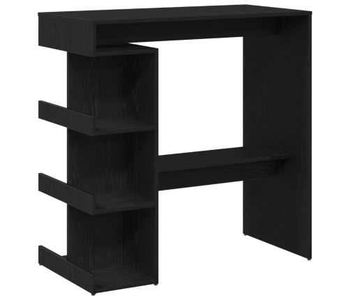 Mesa de Bar de Roble Negro con Estante de Almacenamiento, 100x50x101.5 cm