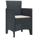 Silla de jardín  Set de 2 Antracita, Crema Poliratán Estándar