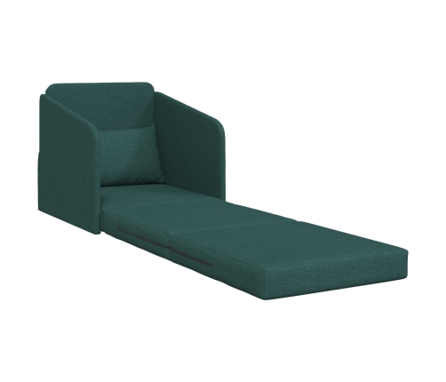 Sofá Cama de Suelo  2-en-1 Verde Oscuro 65x80x83 cm Tela