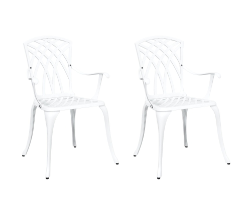 Sillas de Jardín  2 pcs en Aluminio Fundido Blanco