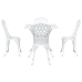 Conjunto de comedor para el jardín de 5 piezas  de aluminio fundido blanco