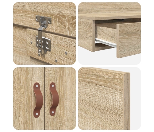 Estructura de Cama con Almacenamiento  Roble Sonoma Madera Elaborada