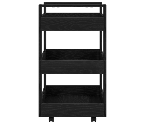 Carro de Cocina  Roble Negro 60x45x80 cm Madera Engineered