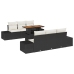 Conjunto Sofá Jardín  7 Piezas Beige y Negro Ratán y Poliéster