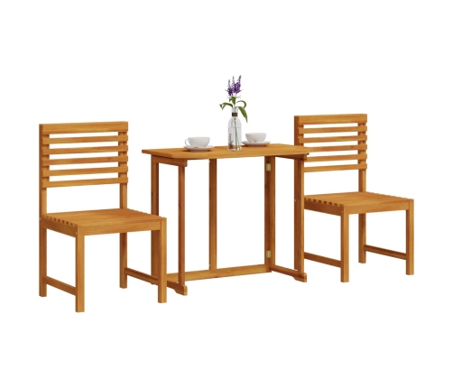 Conjunto de Bistro de Jardín de 3 Piezas  de Madera Maciza de Acacia