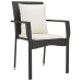 Set de Comedor de Jardín  de 3 Piezas con Cojines Negro Poliratán