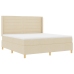 Cama Box Spring Crema con Colchón, 180x200 cm de Tela