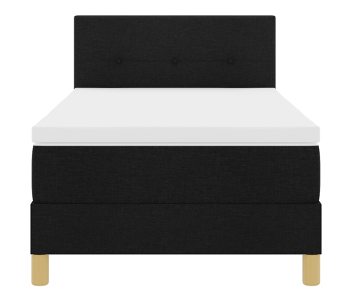Cama con Somier  con Colchón Negra 100x200 cm Tela