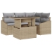 Set de Sofá de Jardín  Conjunto de 5 Beige, Gris Ratán, Poliéster
