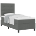 Cama con Box Spring y Colchón Gris Oscuro 90x200 cm Tela