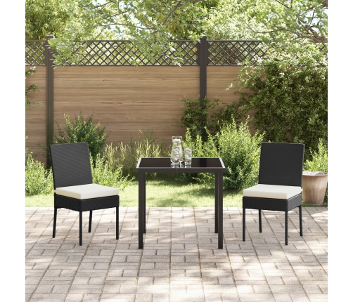 Juego de Comedor de Jardín  3 Piezas Negro Poliratán