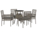 Conjunto de Comedor de Jardín  de 5 Piezas Gris Poliratán