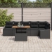 Conjunto de Sofás de Jardín  Set de 7 Negro Ratán