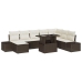 Conjunto de Sofá de Jardín  Juego de 9 Beige y Marrón