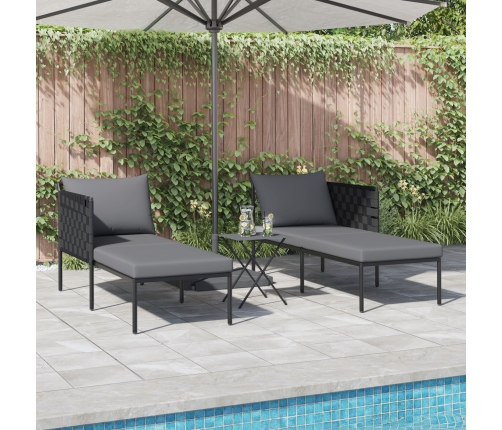 Tumbona  con cojines para 2 personas Anthracite 115x153x69,5 cm Acero