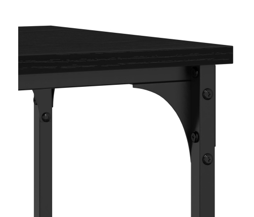 Mesa Consola  Negra de Roble 100x35x75 cm de Madera Engineered y Acero
