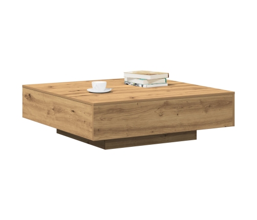 Mesa de café  Artisan de 100x100x31 cm en madera de ingeniero color roble