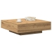 Mesa de café  Artisan de 100x100x31 cm en madera de ingeniero color roble