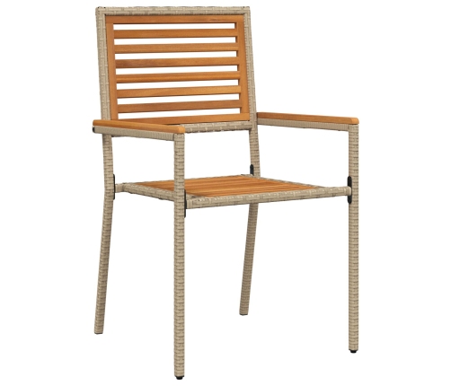 Sillas de jardín apilables  con cojines 2 pcs Beige Polirratan