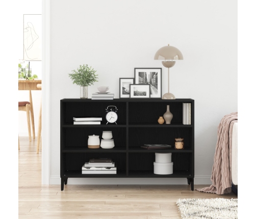 Mueble de almacenamiento Negro Roble 103,5x35x70 cm Madera elaborada