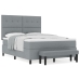 Cama con Somier  con Colchón y Banco Gris Claro 140x200 cm Tela