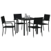 Set de Comedor de Jardín  de 5 Piezas Negro Poliratán