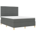 Cama con somier y colchón & LED Gris Oscuro 140x200 cm Tela