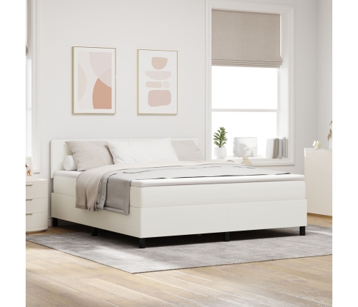 Cama con Base y Colchón & LED Crema Super King Tela de Pana