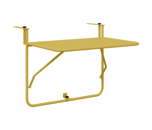 Mesa Plegable Colgante de Balcón  - Dorada, 60x40 cm, Acero