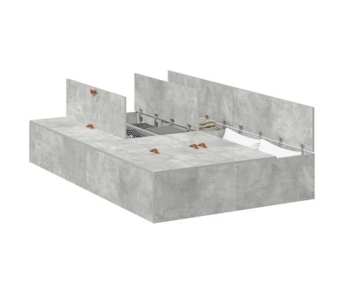 Estructura de cama Gris concreto Concreto Individual Robusta