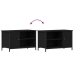 Aparador de TV  Negro Roble 80x40x50 cm Madera Ingeniada y Acero