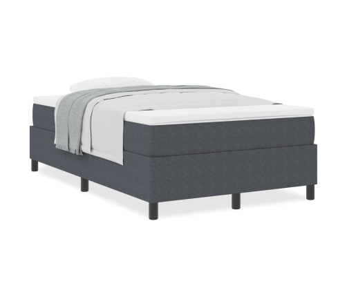 Cama con Box Spring y Colchón Gris Oscuro 120x200 cm Tela de Corduroy