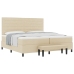 Cama con Somier  con Colchón y Banco Color Crema 200x200 cm Tela