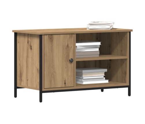 Cabinet de TV  de roble artesanal 80x40x50 cm de madera procesada y acero
