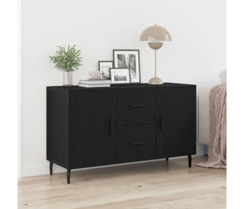Consola Negra de Roble  100x36x60 cm de Madera de Ingeniería