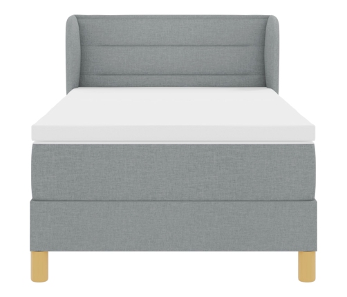 Cama Box Spring  con Colchón Gris Claro 90x200 cm Tela