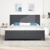 Cama con Somier  con Colchón&LED Gris Oscuro 200x200 cm Tela de Pana