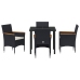 Conjunto de Comedor de Jardín  de 5 Piezas Negro de Poliratán