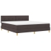 Cama con Somier y Colchón Marrón Oscuro 180x200 cm Tela